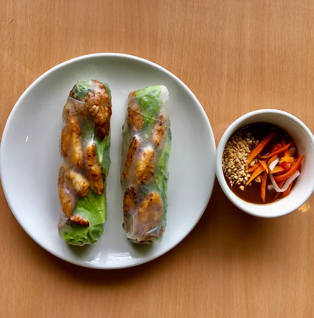 A5. 2 Sumer Rolls: Vermicelli, Vegetable, Charbroiled Chicken Rolled in Rice Paper